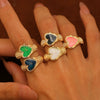 Wholesale Couple Ring Zinc Alloy Heart Shape Geometric Style Electroplated