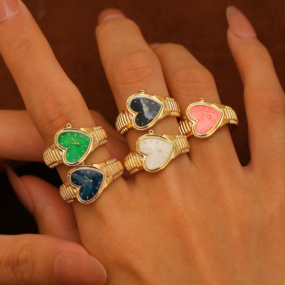 Wholesale Couple Ring Zinc Alloy Heart Shape Geometric Style Electroplated