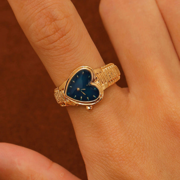 Wholesale Couple Ring Zinc Alloy Heart Shape Geometric Style Electroplated