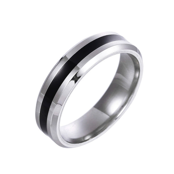 Wholesale Couple Rings Stainless Steel Geometric Dripping Oil Style