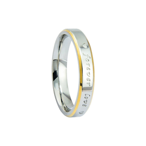 Wholesale Couple Rings Stainless Steel Geometric Electroplating With Letters Numbers Text