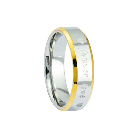 Wholesale Couple Rings Stainless Steel Geometric Electroplating With Letters Numbers Text
