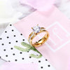 Wholesale Couple Rings Titanium Steel With Diamond And Flower Design