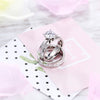 Wholesale Couple Rings Titanium Steel With Diamond And Flower Design