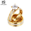 Wholesale Couple Rings Titanium Steel With Diamond And Flower Design