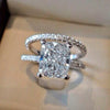 Wholesale Couple Set Ring Copper Zircon Geometric Four Claw Design