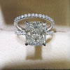 Wholesale Couple Set Ring Copper Zircon Geometric Four Claw Design