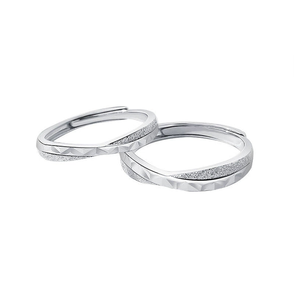 Wholesale Couple Silver Geometric Electroplated Ring For Men And Women