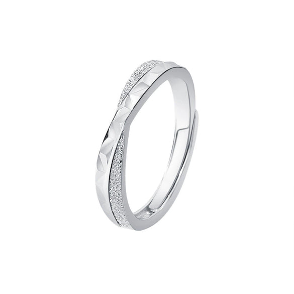 Wholesale Couple Silver Geometric Electroplated Ring For Men And Women