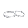Wholesale Couple Silver Rings Geometric Shape Minimalist Style Diamond Process