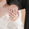 Wholesale Couple Silver Rings Geometric Shape Minimalist Style Diamond Process