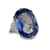 Wholesale Couple Style Copper Inlaid Sapphire Blue Topaz Goose Egg Ring And Bracelet With French Retro Geometric Design