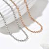 Wholesale Couple Style Light Luxury Geometric Stainless Steel Vacuum Plated Bead Necklace