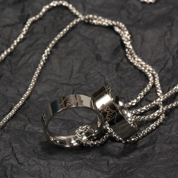 Wholesale Couple Style Stainless Steel Pendant Necklace With Pearl Chain And Polishing Treatment