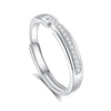 Wholesale Couple Style 925 Sterling Silver Concentric Lock Ring With Electroplating Design