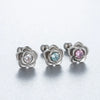 Wholesale Couple Style Titanium Steel Screw Ear Nails With Eight Hearts Eight Arrows And Animals Zodiac Pattern Zircon