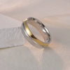 Wholesale Couple Titanium Steel Geometric Diamond Two Color Rings