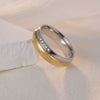 Wholesale Couple Titanium Steel Geometric Diamond Two Color Rings