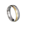 Wholesale Couple Titanium Steel Geometric Diamond Two Color Rings