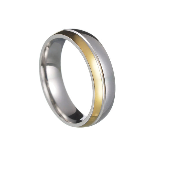 Wholesale Couple Titanium Steel Geometric Diamond Two Color Rings