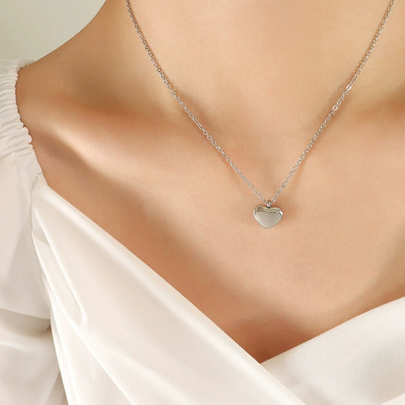 Wholesale Couple Titanium Steel 18K Gold Plated Heart Shape Ferris Wheel Pendant Clavicle Necklace For Women