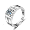 Wholesale Couple's Ring S925 Sterling Silver Geometric Heart Design Electroplated