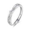 Wholesale Couple's Ring 225 Silver Flower Branch Design Electroplated