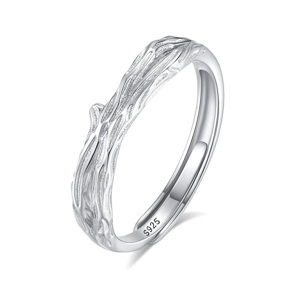 Wholesale Couple's Ring 225 Silver Flower Branch Design Electroplated