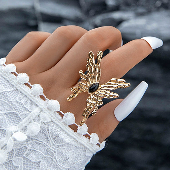 Wholesale Creative Butterfly Geometric Alloy Ring Set With Electroplating For Unisex