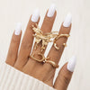 Wholesale Creative Butterfly Geometric Alloy Ring Set With Electroplating For Unisex
