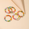 Wholesale Creative Children's Fun Candy Color Rice Bead Ring Pure Handmade Geometric Style