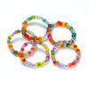 Wholesale Creative Children's Fun Candy Color Rice Bead Ring Pure Handmade Geometric Style