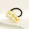 Wholesale Creative Double Layer Metal Geometric Elastic Hair Ring For Women With Electroplating Process