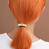 Wholesale Creative Double Layer Metal Geometric Elastic Hair Ring For Women With Electroplating Process