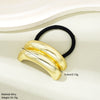Wholesale Creative Double Layer Metal Geometric Elastic Hair Ring For Women With Electroplating Process