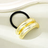Wholesale Creative Double Layer Metal Geometric Elastic Hair Ring For Women With Electroplating Process