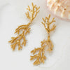 Wholesale Creative Exaggerated Coral Style Geometric Stainless Steel Long Earrings With Electroplating For Women
