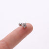 Wholesale Creative Metal Earrings With Inlaid Zircon And Flower Pattern