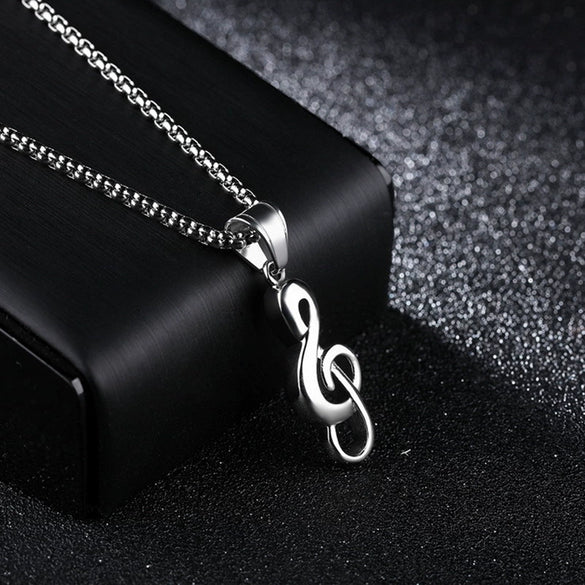 Wholesale Creative Music Symbol Small Commodity Necklace Alloy Titanium Steel Electroplated Unisex