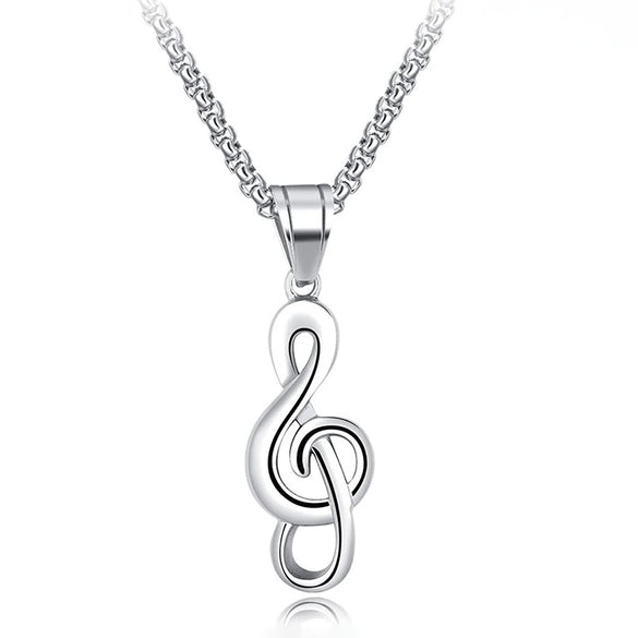 Wholesale Creative Music Symbol Small Commodity Necklace Alloy Titanium Steel Electroplated Unisex