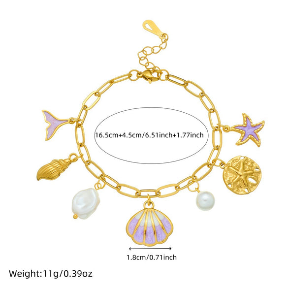 Wholesale Creative Ocean Series Electroplated Stainless Steel Animalshaped Bracelet Jewelry For Women