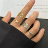 Wholesale Creative Punk Couple Ring Set Alloy Electroplated Peach Ring