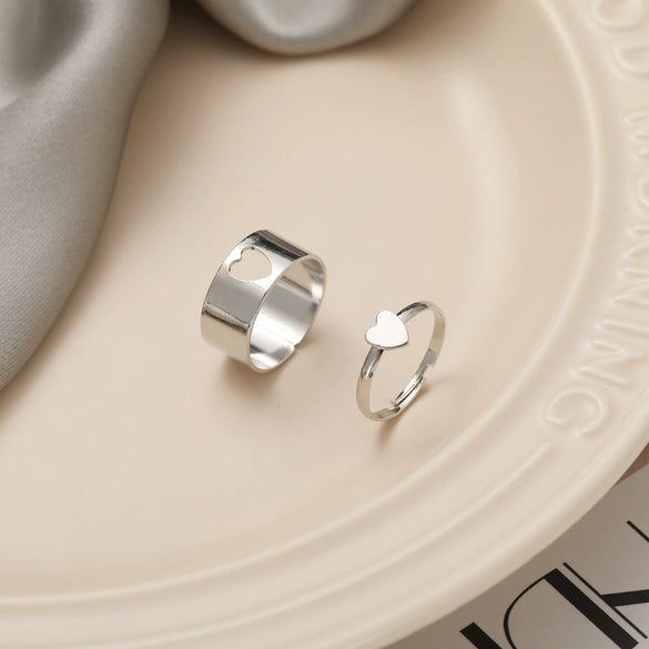 Wholesale Creative Punk Couple Ring Set Alloy Electroplated Peach Ring