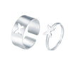 Wholesale Creative Punk Couple Ring Set Alloy Electroplated Peach Ring