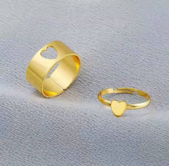 Wholesale Creative Punk Couple Ring Set Alloy Electroplated Peach Ring