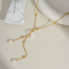 Wholesale Crescent Pendant Necklace For Women Light Luxury Fashion Stainless Steel Jewelry Pvd Furnace Vacuum Real Gold Plated