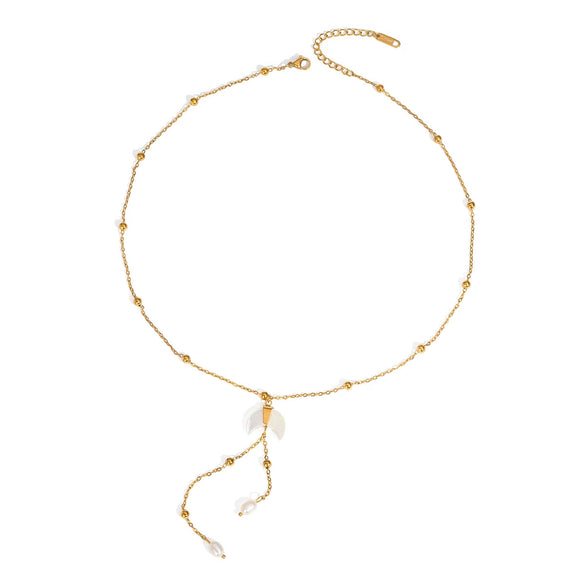 Wholesale Crescent Pendant Necklace For Women Light Luxury Fashion Stainless Steel Jewelry Pvd Furnace Vacuum Real Gold Plated