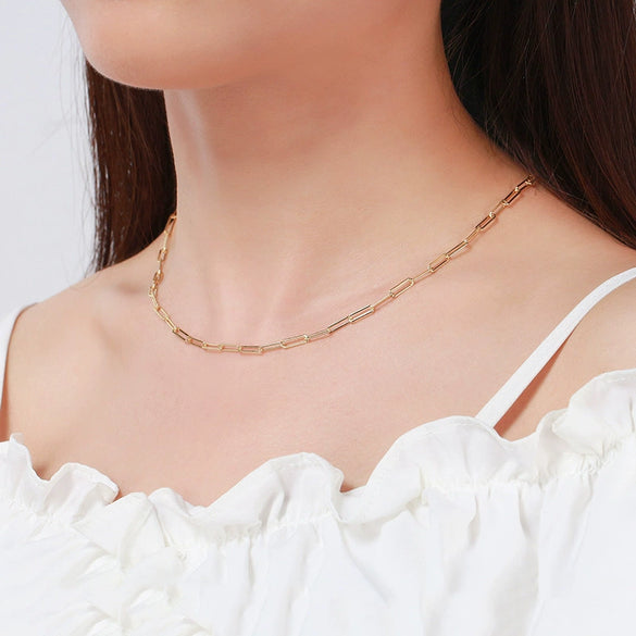 Wholesale Cross Chain Necklace 925 Sterling Silver Geometric Style Electroplated