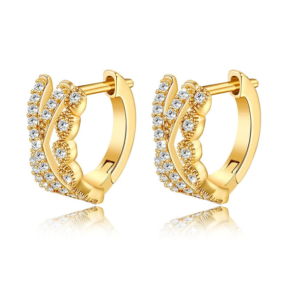Wholesale Cross Earrings Copper Geometric Zircon Style For Women