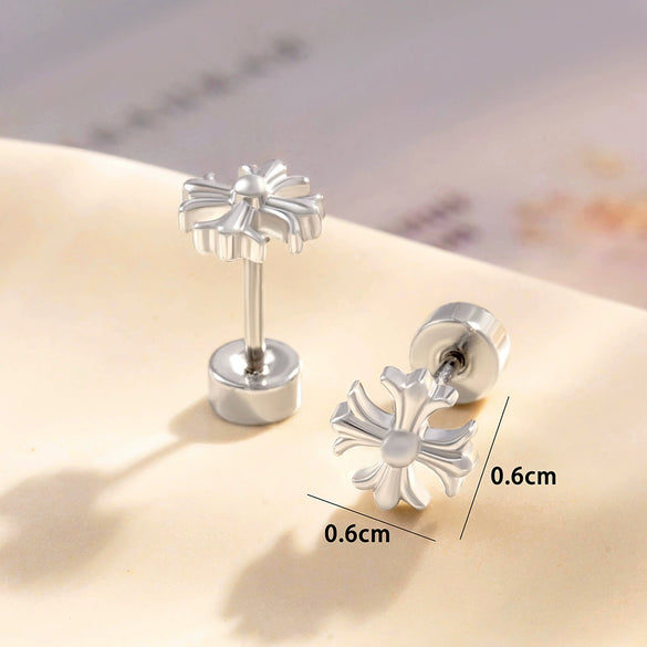 Wholesale Cross Earrings Copper Titanium Steel Electroplated Unisex